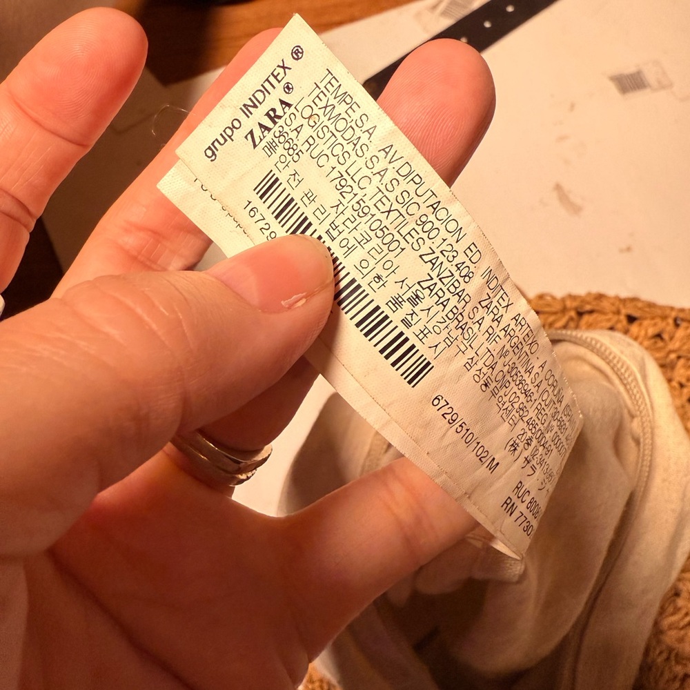 Zara Tan Crochet‎ macrame style Tote with Wooden Handles boho - Picture 5 of 5